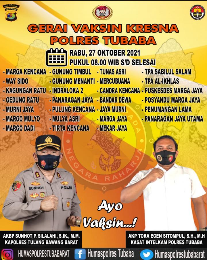 Tarik Antusiasme Masyarakat Ikuti Vaksin, Polres Tubaba Siapkan Door Kambing